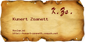 Kunert Zsanett névjegykártya